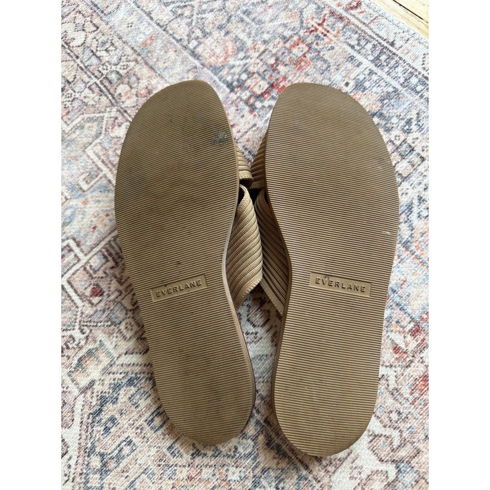 Everlane The Day Crossover Sandal Tan Knit Slide Women Size 9 Brazil Made - Picture 4 of 7